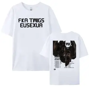 Beyaz Albümü Eusexua Tur leri Şarkıcı FKA Dallar baskılı Yumuşak Kısa