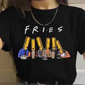 Beyaz Arkadaşlar TV Gösterisi harajuku Ullzang Karikatür Baskı 90s Grafi