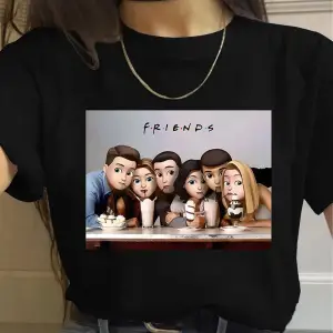 Beyaz Arkadaşlar TV Gösterisi harajuku Ullzang Karikatür Baskı 90s Grafi