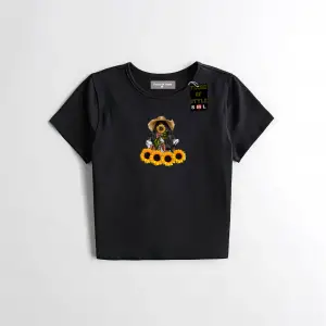 Beyaz Babby Tee ay çiçeği Özel tasarım