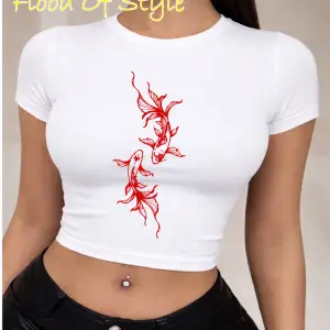 Beyaz Babby Tee balık Özel tasarım