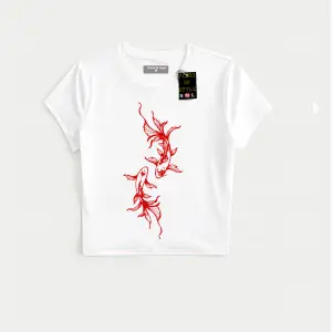 Beyaz Babby Tee balık Özel tasarım