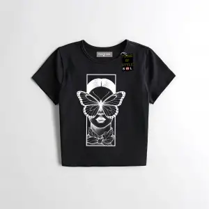 Beyaz Babby Tee çerçeve yüz kelebek Özel tasarım