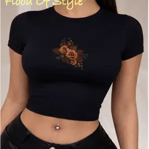 Beyaz Babby Tee çiçek kahverengi Özel tasarım