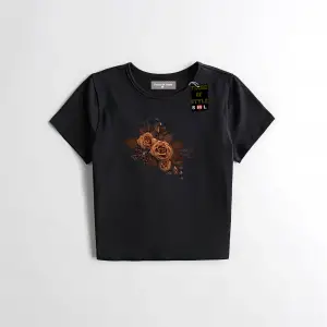 Beyaz Babby Tee çiçek kahverengi Özel tasarım