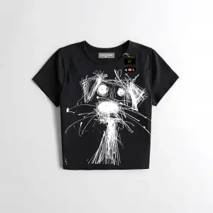 Beyaz Babby Tee çizim köpek Özel tasarım