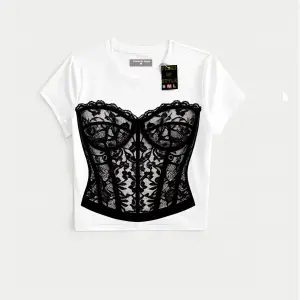 Beyaz Babby Tee danteli Özel tasarım