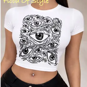 Beyaz Babby Tee gözler Özel tasarım