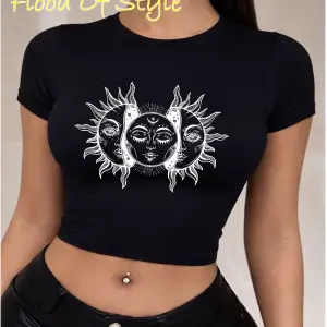 Beyaz Babby Tee güneş ay Özel tasarım