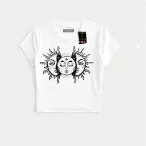Beyaz Babby Tee güneş ay Özel tasarım