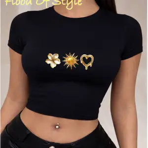 Beyaz Babby Tee güneş kalp çiçek Özel tasarım