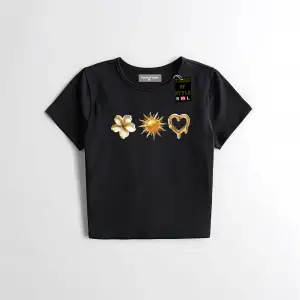 Beyaz Babby Tee güneş kalp çiçek Özel tasarım