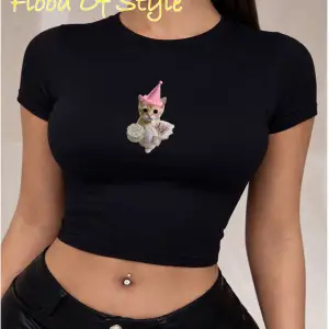 Beyaz Babby Tee happy kedi Özel tasarım