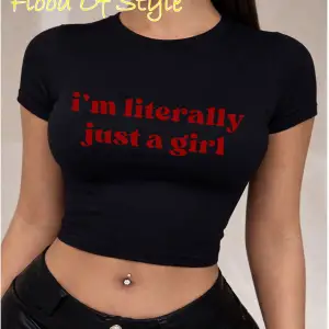 Beyaz Babby Tee ımliterallyjustagirl Özel tasarım