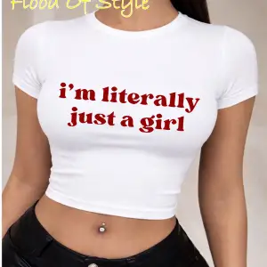 Beyaz Babby Tee ımliterallyjustagirl Özel tasarım