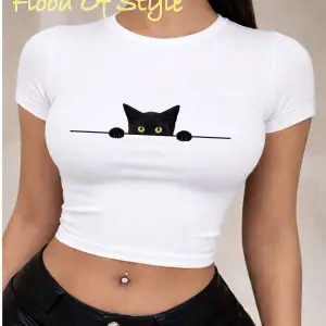 Beyaz Babby Tee kedi Özel tasarım