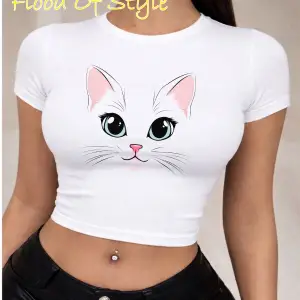 Beyaz Babby Tee kedi Özel tasarım