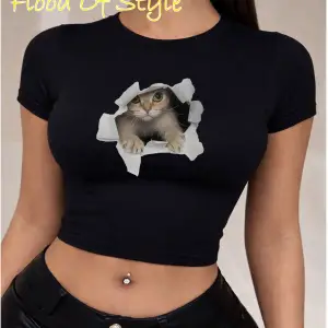 Beyaz Babby Tee kedi Özel tasarım