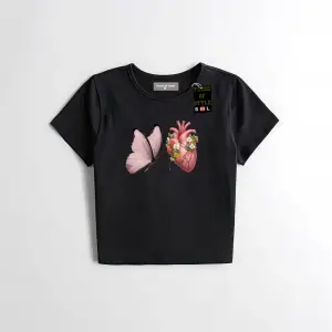 Beyaz Babby Tee kelebek kalpp Özel tasarım