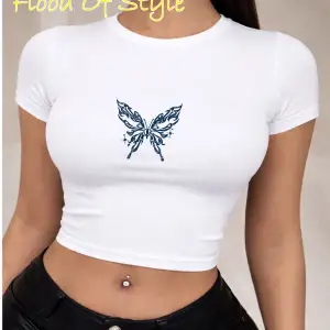 Beyaz Babby Tee kelebek sarı Özel tasarım