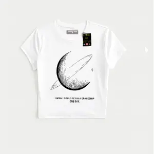 Beyaz Babby Tee keşke bir uzay gemis ile uçabilsem Özel tasarım