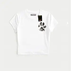 Beyaz Babby Tee minimal kedi patisi Özel tasarım