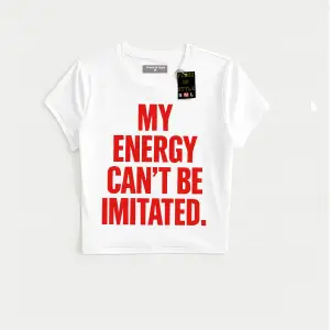 Beyaz Babby Tee myenergycantbeımıtated Özel tasarım