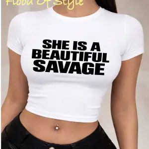 Beyaz Babby Tee o güzel ve vahşi kadın Özel tasarım