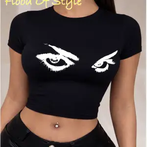 Beyaz Babby Tee sert bakış göz Özel tasarım