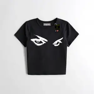 Beyaz Babby Tee sert bakış göz Özel tasarım