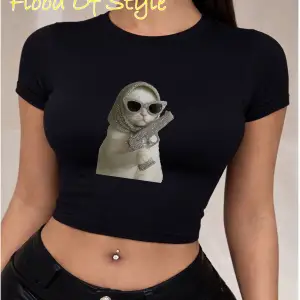 Beyaz Babby Tee taş desenli kedi Özel tasarım