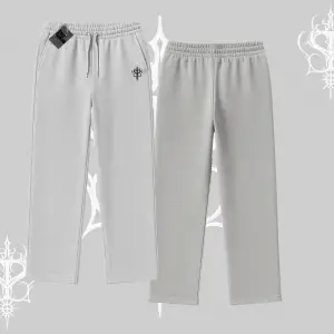 Beyaz Baggy Eşofman Altı Özel logolu