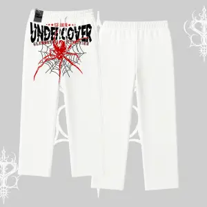 Beyaz Baggy Eşofman Altı Spider Undercover