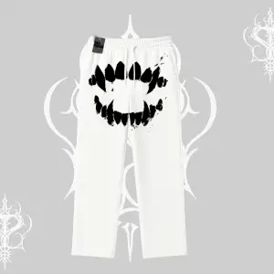 Beyaz Baggy Eşofman Altı Vampir Dış