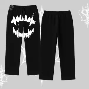 Beyaz Baggy Eşofman Altı Vampir Dış