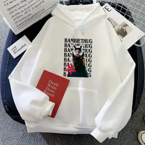 Beyaz Bambie ThugHoodies Hoodies dera Mujer rahatuzun kollu kıya