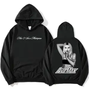 Beyaz Başyapıt Hoodie Ava Max Tıklamayın Oyun Albümü Grafik ula