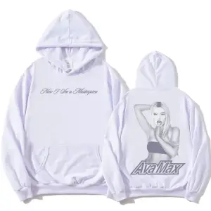 Beyaz Başyapıt Hoodie Ava Max Tıklamayın Oyun Albümü Grafik ula