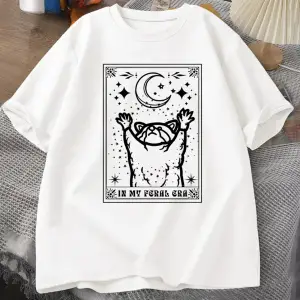 Beyaz Benim Feral Dönemi Rakun T Mistik Rakun Tshirt Tarot Kartı Baskı Yaz
