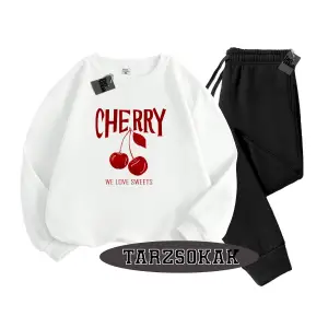 Beyaz Biskilet Cherry Detaylı ikili TAKIM