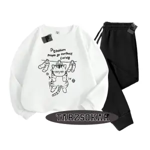 Beyaz Biskilet Stubborn Detaylı ikili TAKIM