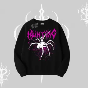 Beyaz Biskilet Yaka Sweatshirt Autumn Spider