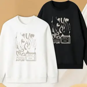 Beyaz Biskilet Yaka Sweatshirt Çift Sevgili Kombinleri Couple Clothing