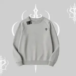 Beyaz Biskilet Yaka Sweatshirt Özel logolu