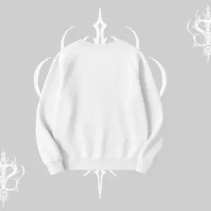 Beyaz Biskilet Yaka Sweatshirt Özel logolu