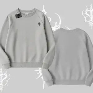 Beyaz Biskilet Yaka Sweatshirt Özel logolu