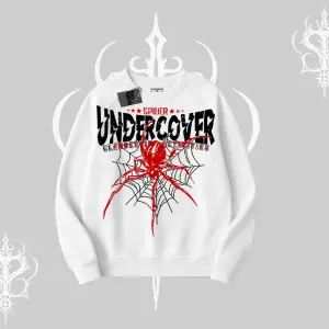 Beyaz Biskilet Yaka Sweatshirt Spider Undercover