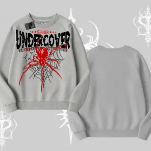 Beyaz Biskilet Yaka Sweatshirt Spider Undercover