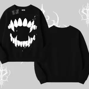 Beyaz Biskilet Yaka Sweatshirt Vampir Dış