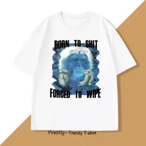 Beyaz Bok için doğmuş lar için silmeye zorla Vintage Maymunlar Maymunlar Grafik T-shir